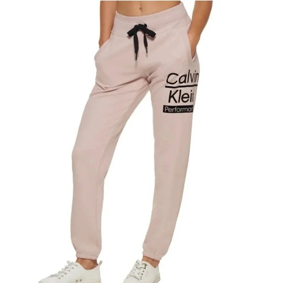 Calvin Klein Performance Women's Flocked Split Logo Jogger Pants - Picture 2 of 2
